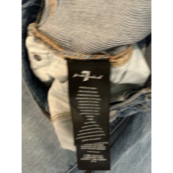 7 For All Mankind Ultra High Rise Dojo Wide Leg Jeans Distressed Size 28 - Picture 7 of 11